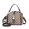 Женская сумка-ведро Crossbody с принтом-монограммой, Винтажный стиль, Сумка-портфель с верхней ручкой и золотым замком, Сумка на плечо с регулируемым ремнем
