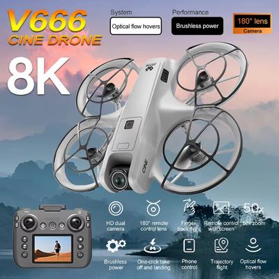 Новый V666 Камера Дрон 8K Профессиональный WIFI 5G Дрон Обход препятствий Бесколлекторный Удержание высоты Безголовый режим RC Квадрокоптер Детские игрушки