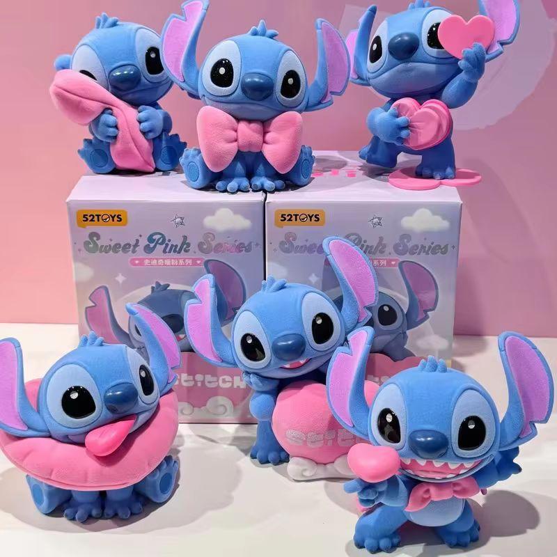 52toys Стич Тепло-розовый Сюрприз Слепой бокс Модный Игрушечная модель Милая Плюшевая игрушка Плюшевое украшение Подарок на День святого Валентина Игрушка Коллекц