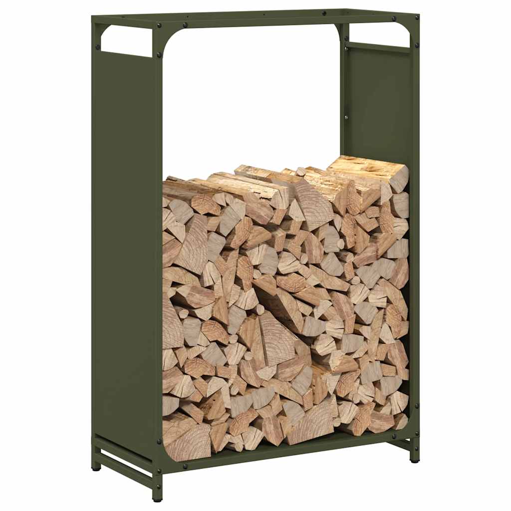 Firewood Rack Olive Green 60 x 28 x 90 cm Cold Rolled Steel