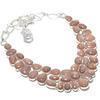 Ювелирные изделия из серебра 925 пробы с розовым лунным камнем, ручная работа, ожерелье 18 дюймов JCN484-167