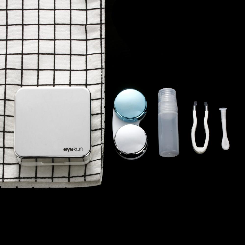 Lens Contact Box Fashion New Abs Plastic Square Mirror Lens Case Travel Container Holder Storage Soaking Box Case