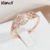 Kinel Zircon Flower Bride Wedding Rings For Women Rose Gold Color Fine Jewelry