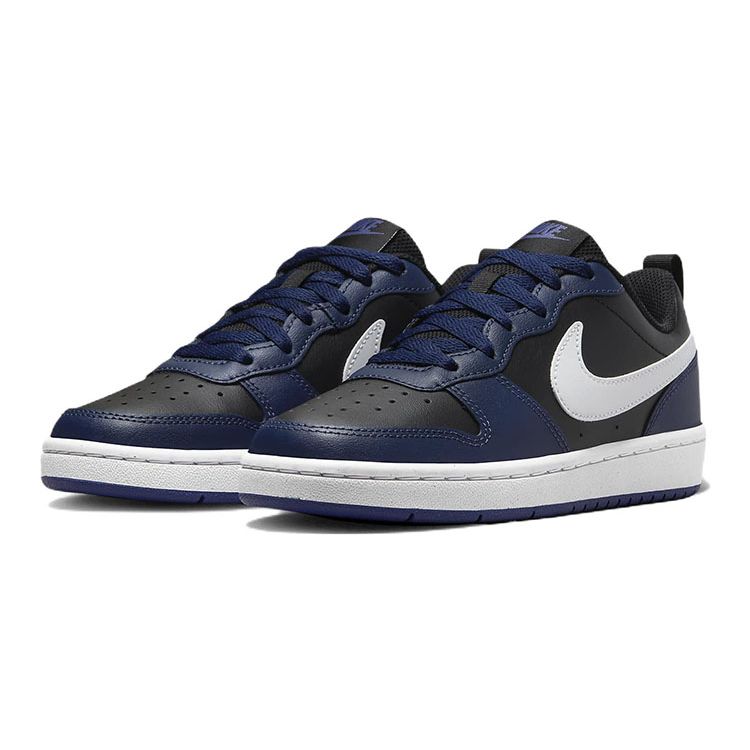 Nike Court Borough Low 2 GS Midnight Navy Black Kids Sneakers Blue Dark-Purple-Dust White BQ5448-404