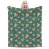 Cool Fun Pepperoni Pizza and Slices Graphic Throw Blanket  Soft Warm Quality for Kids Boys Girls Bedspread for Spring Outdoor Us