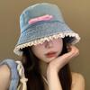 Бантик из кружева джинсовая шляпа-ведро женская ретро-шляпа-ракушка солнцезащитный козырек солнцезащитная шляпа-ведро прилив