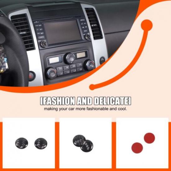 Carbon fiber Volume Adjustment Knob Ring Trim Sticker For Nissan Frontier 05-21