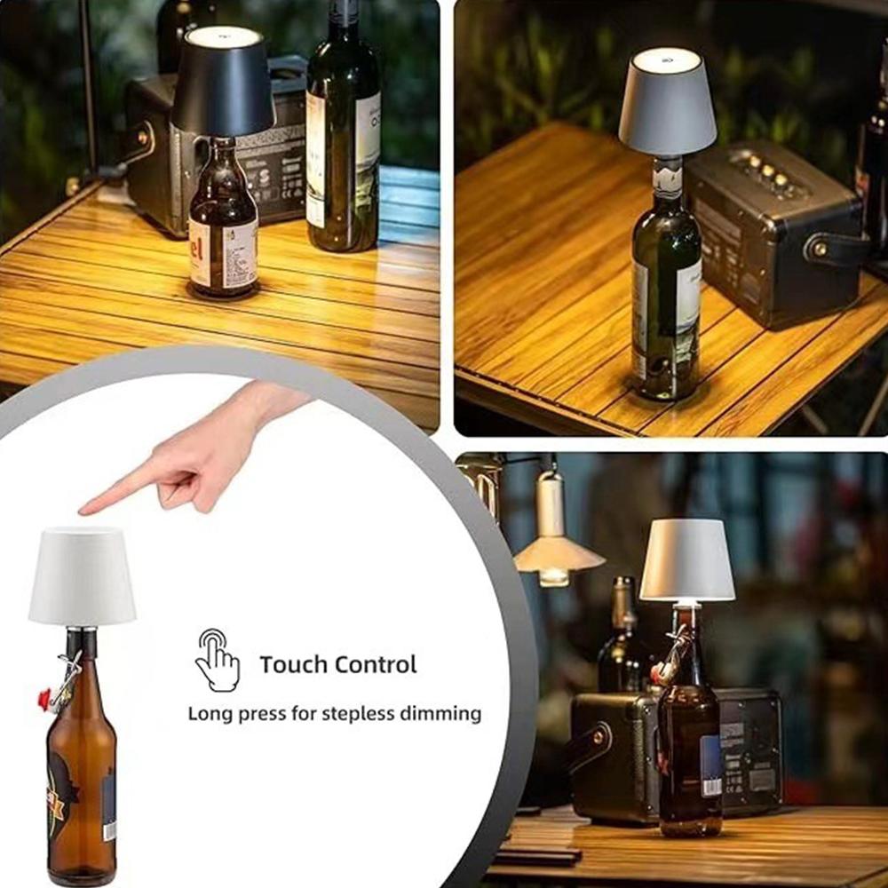 Перезаряжаемая беспроводная головка-светильник для винной бутылки с сенсорным управлением и 3 режимами освещения