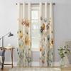 Watercolor Flowers Leaves Vintage Window Curtains for Living Room Luxury Bedroom Curtain Kitchen Blinds Drapes Curtains
