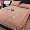 Winter Warm Plush Fitted Sheet Elastic Mattress Cover Fluffy Velvet Fleece Bed Linen Couple Thermal Double Bed King Size