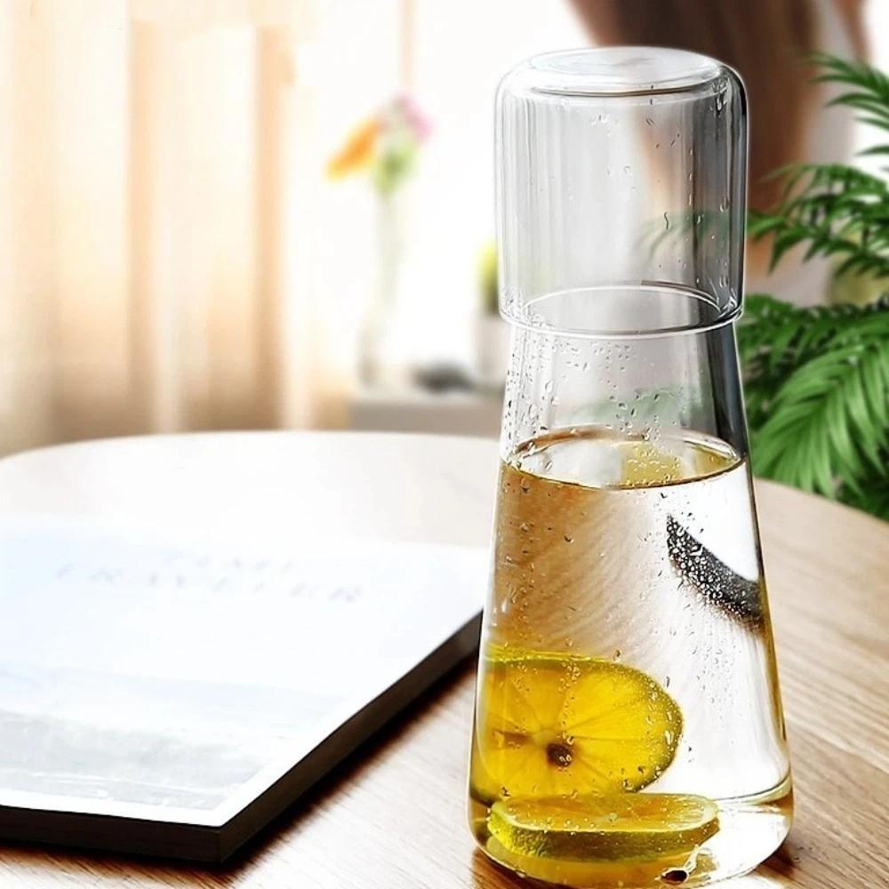 with Lid Cool Water Pitcher 850ml Beverage Container Easy Clean Clear Glass Water Kettle Kitchen