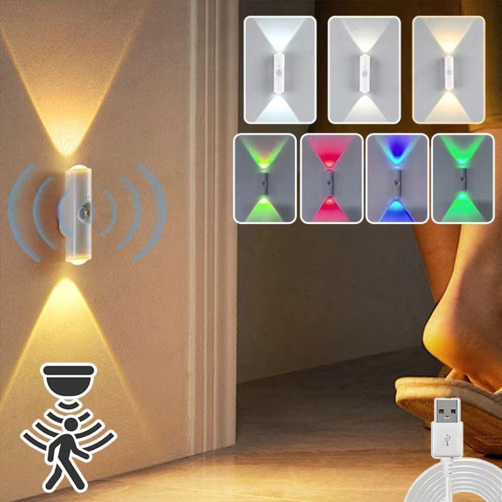 Rechargeable LED Sensor Light Energy Saving Bedroom Night Light Fashion Wall Lamp