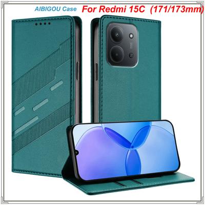 Redmi 15C 171&173MM Роскошный кожаный чехол Ретро кожаный кошелек-книжка Флип-магнит Полная защита Для Xiaomi Redmi15 C Redmi 15C Чехлы для телефонов