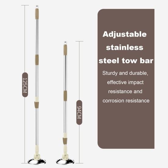 Стержень для швабры из нержавеющей стали с регулируемой ручкой, вращение на 360 градусов, полы, волосы, пятна от пыли, глубокая очистка, вращающаяся швабра