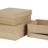 Set of Papier-mâché Boxes To Decorate - 16 To 20 Cm - 3 Pcs