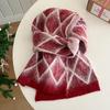 Womens Wool Blend Knit Scarf Winter Warm Thick Patterned Shawl Elegant Chic Accessory