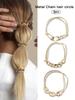 3pcs Women's Metal Chain Hair Ties, Y2k Cool Street Style, Suitable For Daily Leisure Travel, Fall And Winter, Hair Accessories, Halloween, Christmas
