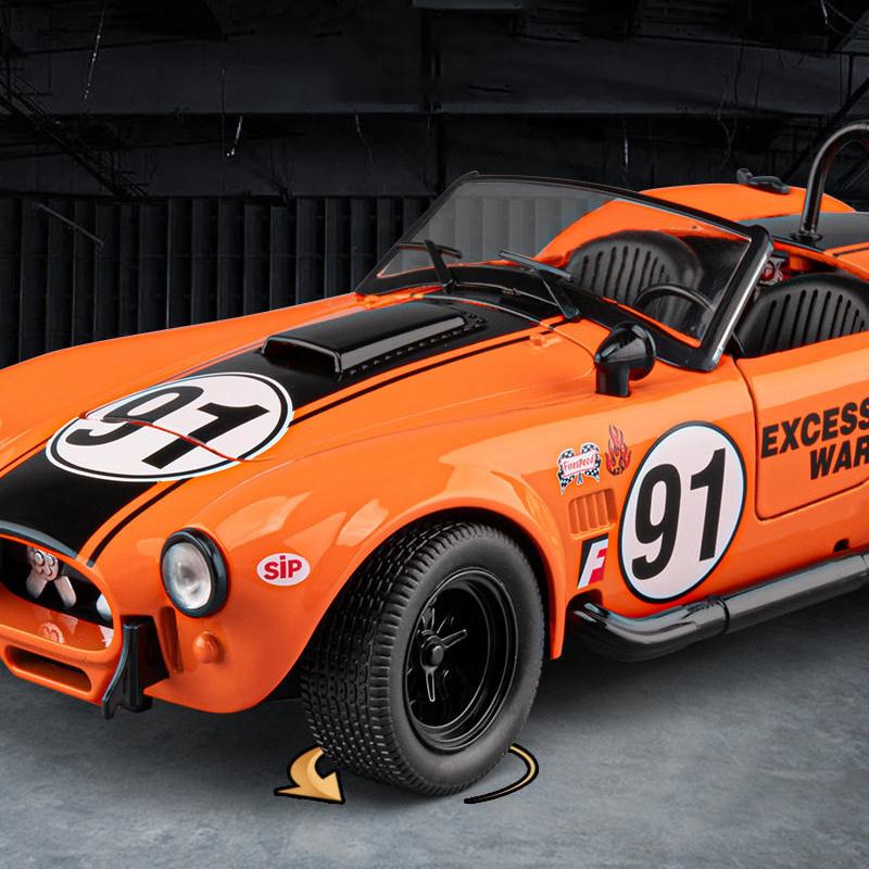1:22 Shelby Cobra 427 S/C Сплав Спортивный Автомобиль Модель Литьевой Металл Игрушка Классический Ретро Гоночный Автомобиль Автомобили Модель Звук Свет Подарок для Детей