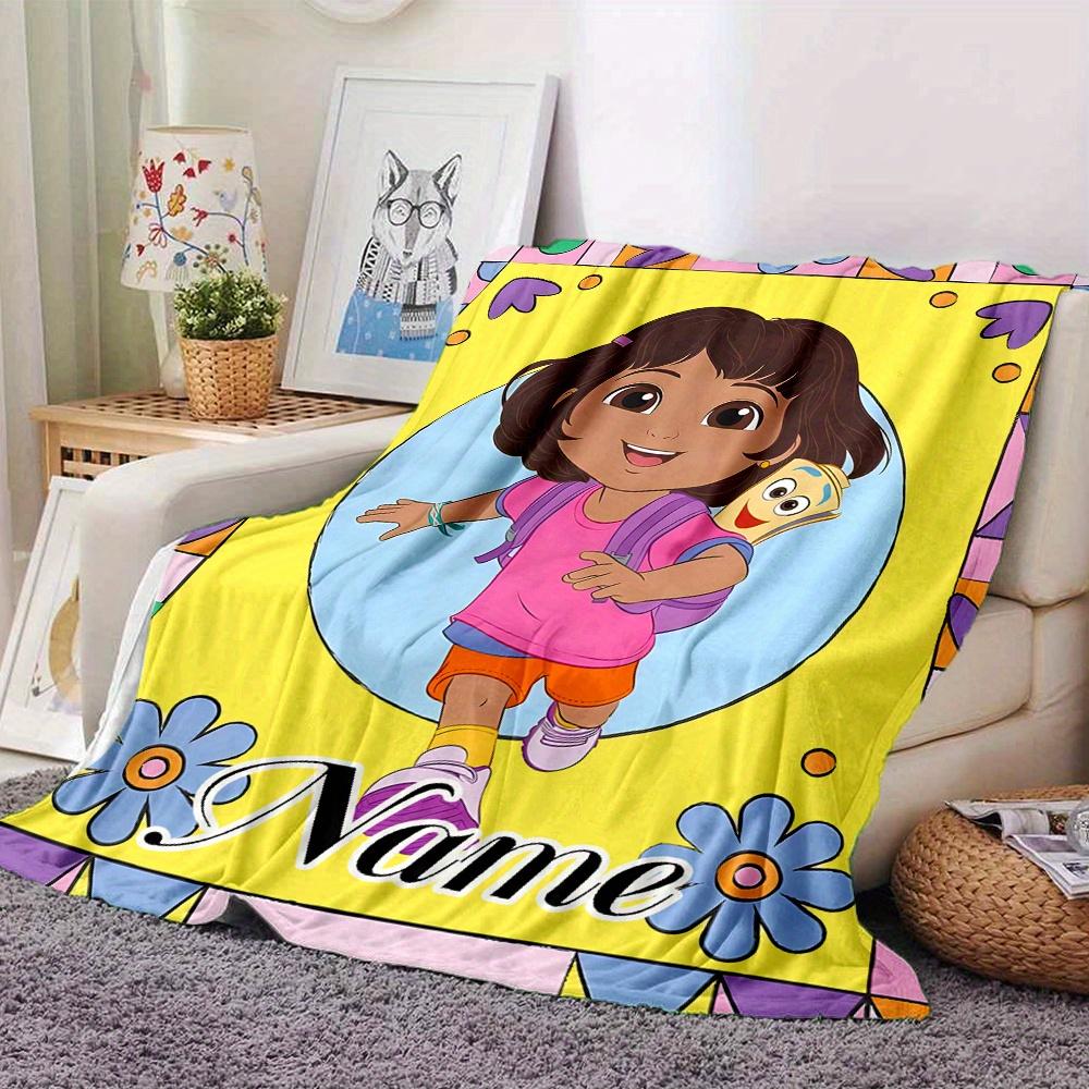 Dora Explorer Adventure Map Boots Customized Your Name Blanket Lightweight And Comfortable Warm Blanket Suitable For Bed Home Chair Office Sofa
