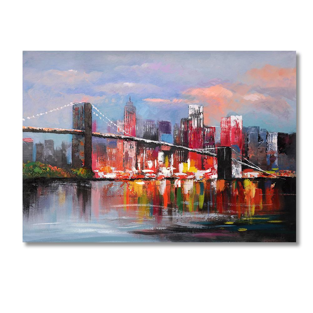 Скандинавский городской пейзаж, репродукция картины маслом, современные холсты, постеры и принты, настенная художественная картина для декора гостиной