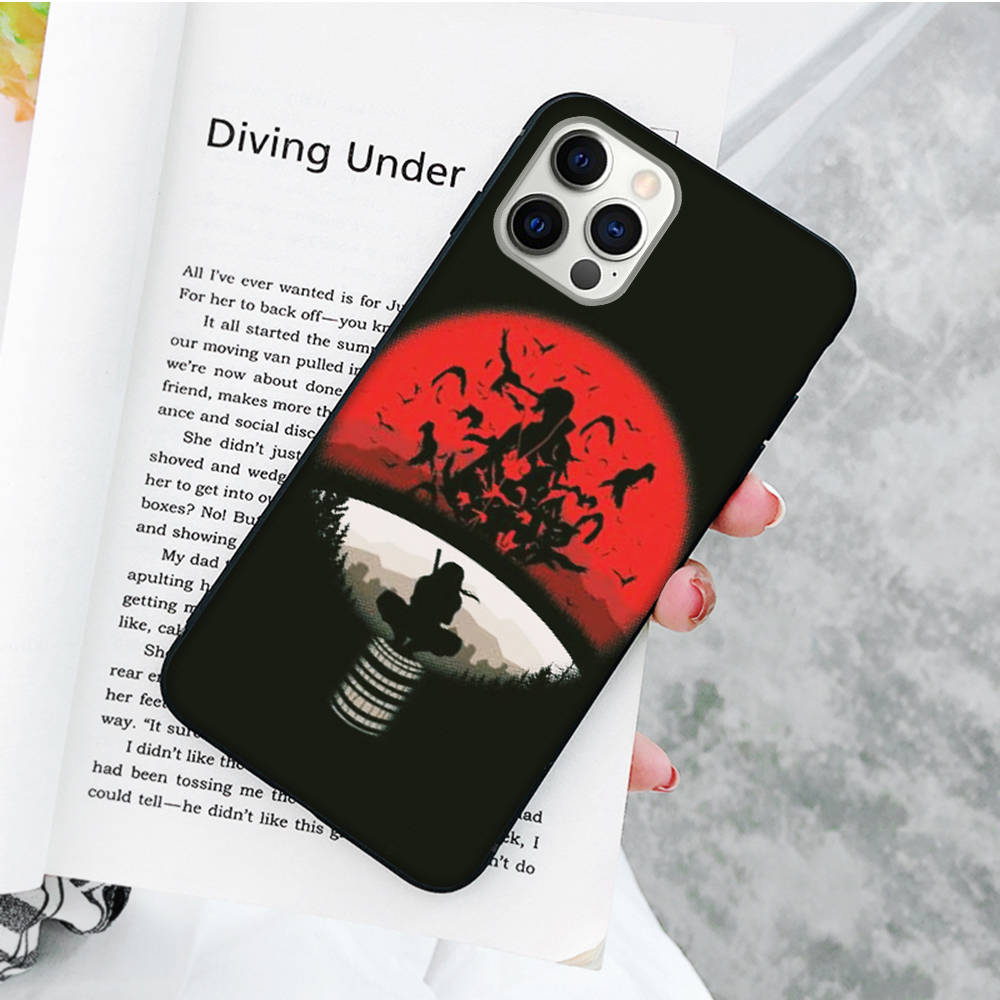 JW71 Наруто Учиха Итачи черный мягкий чехол для iPhone 16 15 Plus 14 13 Pro 8 SE XR XS Max P30 Nova 5T Y5P Y6 Y7 Y8P Y9 Realme C30 C33 C31 VIVO Y36 V27