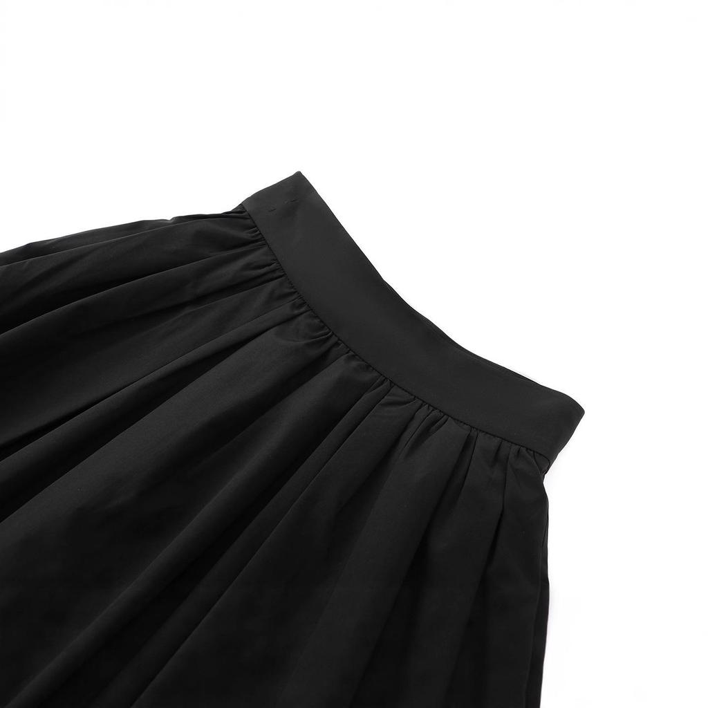 In Stock: 2025 Winter Women's Versatile Black High-Waisted Full Skirt