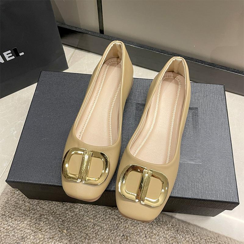 Одиночные туфли женские французские нежные вечерние бризы 2025 новые летние женские шапочки туфли пригородные толстые каблуки профессиональные женские туфли