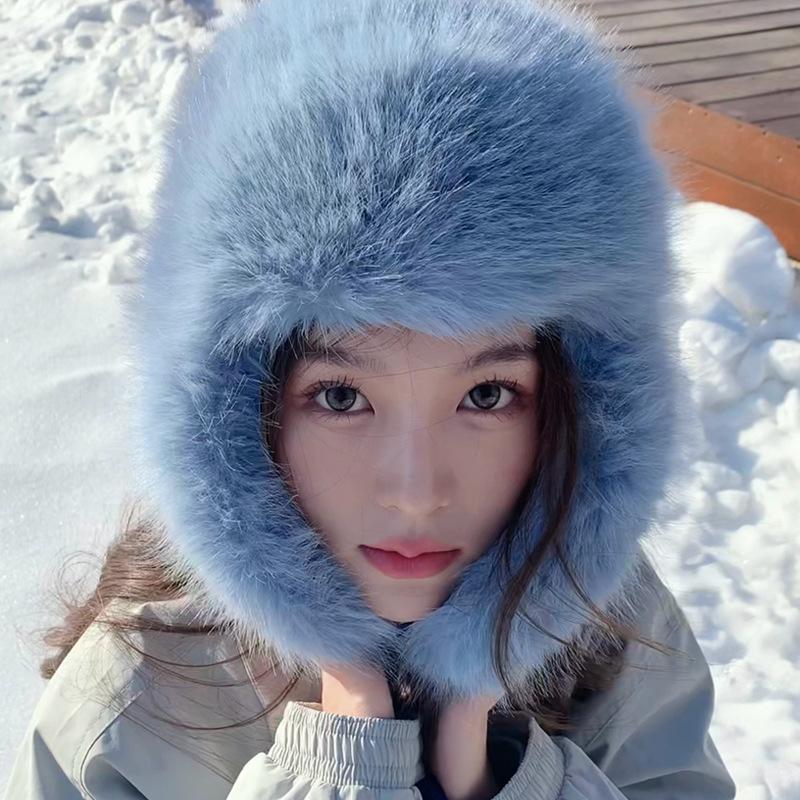 Плюшевая шапка Thunderbolt для женщин, зимняя утепленная защитная шапка для ушей, зимняя шапка из искусственного соболя, длинная ворсистая кепка для мужчин