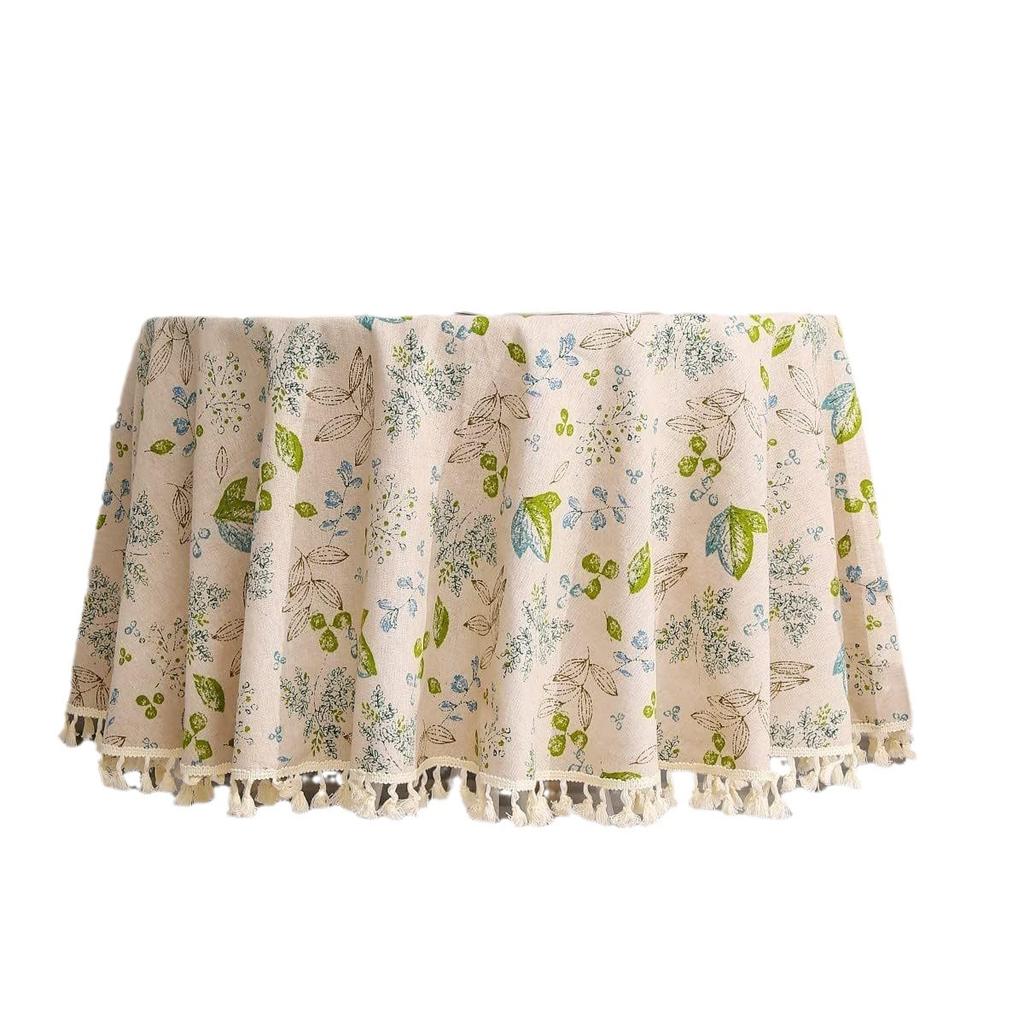 Dining Table Fabric Round Table Retro Floral Cover Towel Restaurant Round Table Table Cover Cloth Direct Supply