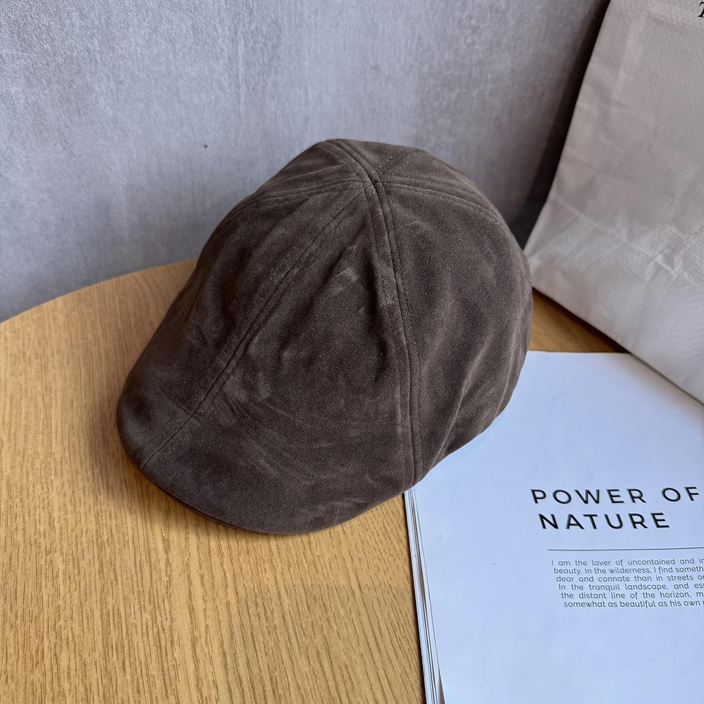 Simple Color Solid Suede Women Casual Beret For Autumn And Winter Use Daily