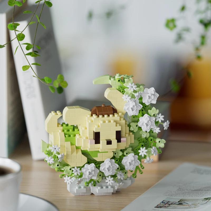 Совместимые с Lego фигурки панды «Лунные цветы» строительные блоки - Детская игрушка к Празднику середины осени