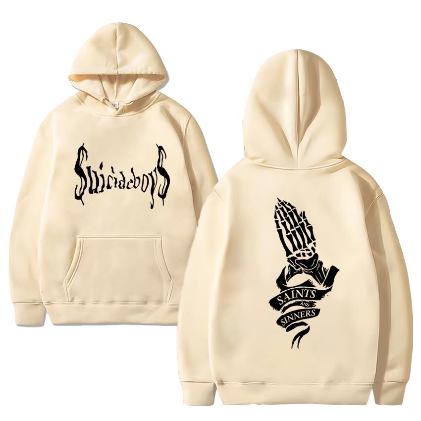 Горячая Распродажа Худи с Принтом SuicideBoys в Готическом Стиле 2024 Мужчины Женщины Хип-Хоп Винтажная Уличная Одежда Унисекс Флисовая Толстовка с Длинным Рукавом