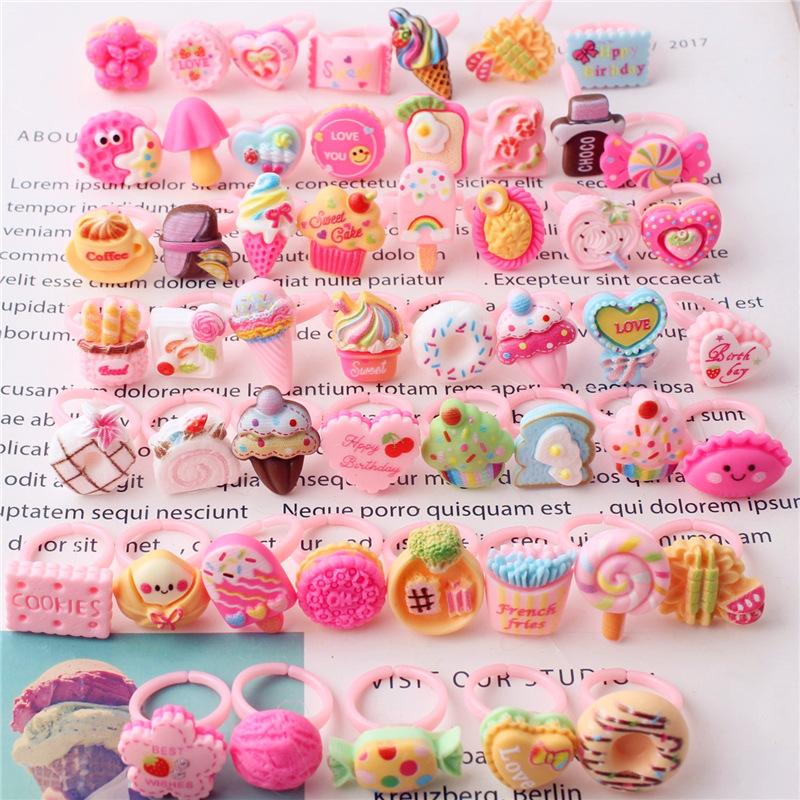 10 шт. мультяшное детское кольцо из смолы, милое цветочное кольцо, матовое кольцо, подарок