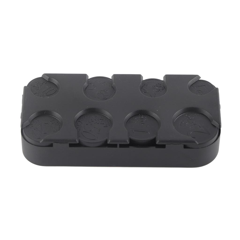 Rectangle Euro Coin Dispenser Plastic Coin Holders Storage Box Organizer Car Use