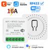 RF433 WiFi Умный Переключатель Tuya 16A Домашнее Мини-Реле Приемник DIY Выключатель Света Контроллер Автоматизации Голосовое Управление Работает с Alexa Google