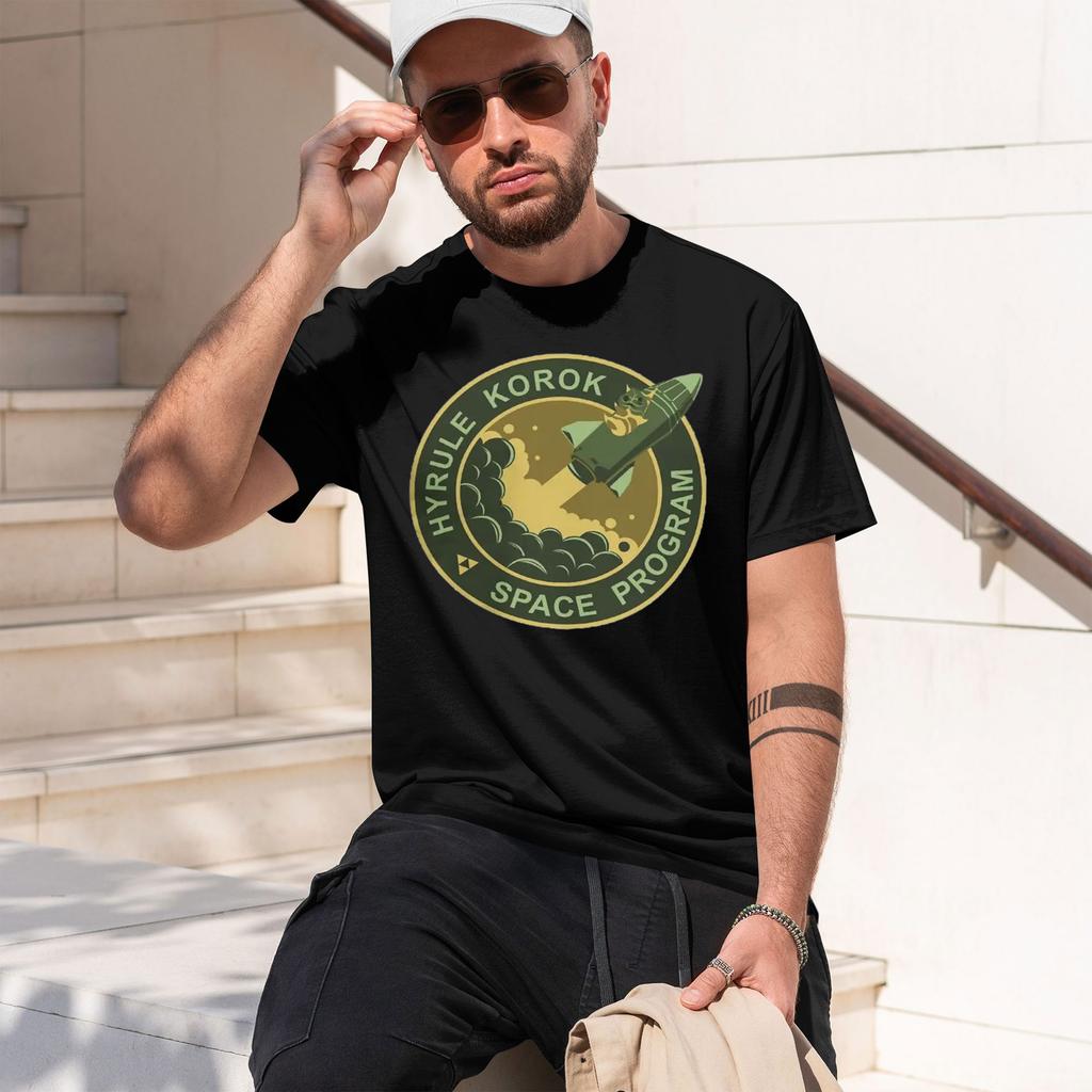 Leisure Korok Space Program T-Shirt for Men Round Neck T Shirt Z-Zelda Short Sleeve Tee Shirt P