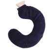 U Shaped Hot Water Bottle Warm Neck Soft Rubber Hot Water Bag with Detachable Cloth Cover Navy Blue