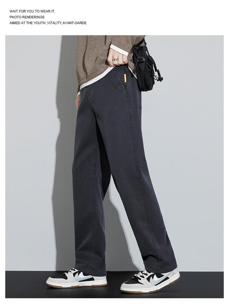 Мужские облегающие эластичные брюки широкого кроя: Молодежные повседневные модели осень/зима