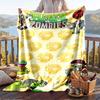 Warm Flannel Blanket Plants vs. Zombies Pattern, Lightweight Comfortable Throw Blanket for Bed Sofa Use