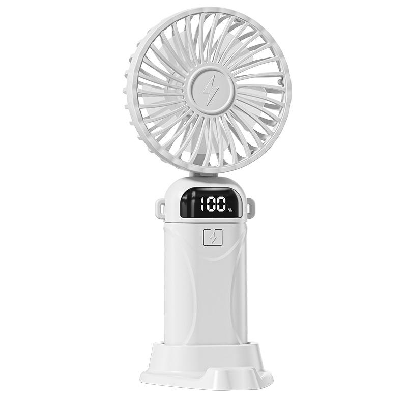 Portable Mini Handheld Fan with Digital Display – Folding Desk Fan for Office or Student Use