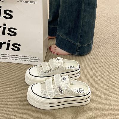 Модные CRLAYDK Модные сетчатые кроссовки на платформе для женщин Слипоны Повседневные уличные шлепанцы Женские без задника Дышащие теннисные для ходьбы