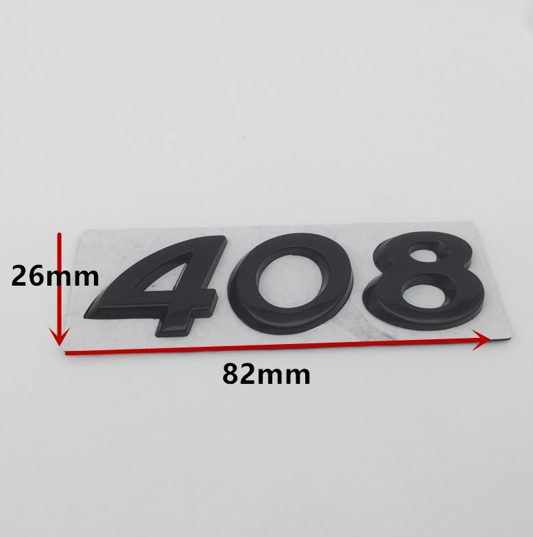 1pcs 3D metal GT 206 207 301 307 308 408 508 car Letter Emblem Rear tail trunk Decals badge sticker Decal styling Accessories