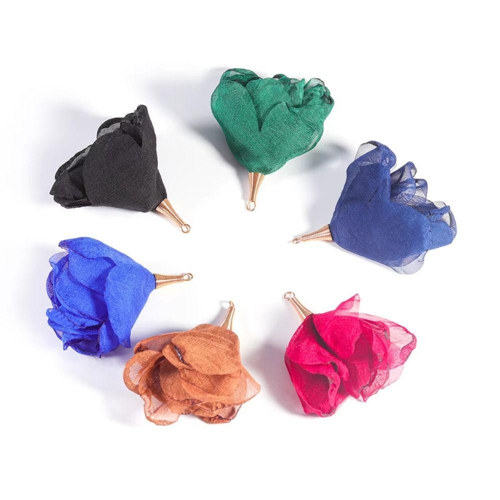 10Pcs 5cm Size DIY Earring Charms Flower Shape Handmade Earring Accessories For Jewelry Making