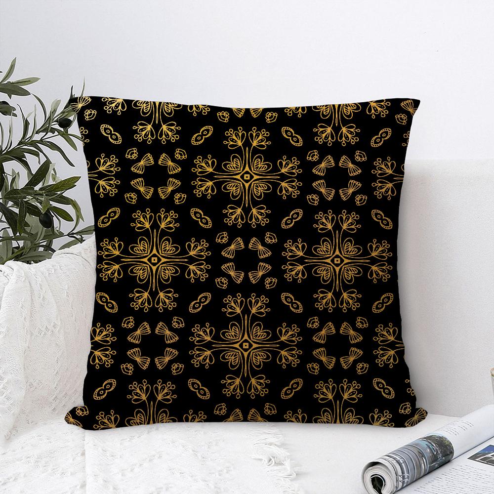 European Style Geometric Vine Pillow Case Plush Fabric Soft Pillowcase Double Sided Print Sofa Cushion Cover Throw Pillow Cover