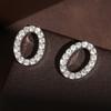 ZAKOL Simple Shiny Zircon Hollow Circle Triangle Stud Earring for Women Fashion Minimalist Geometric Daily Earring Accessories