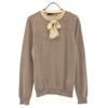 LOVEMOSCHINO Wool Blend Long Sleeve Knit 44 Beige X White Sweater Women Used
