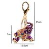 Genuine Rhinestone Elephant Keychain Fashion Drop Design Shiny Accessory for Women Car Key Holder Bag Ornament Elegant Appearance