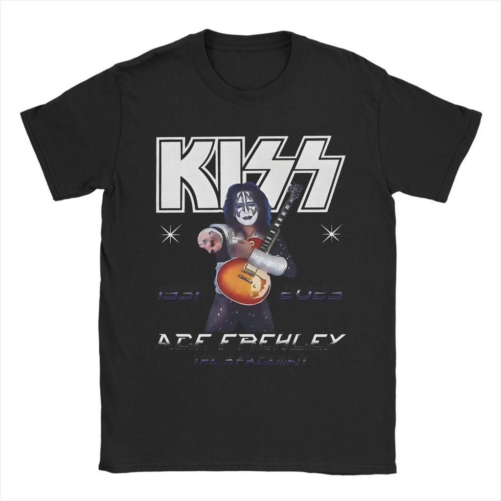 Rip Ace Frehley Космонавт 1951-2025 группа kiss Одежда Мужчины Женщины Футболка 100% Хлопок Футболка Новое Поступление Футболка Одежда