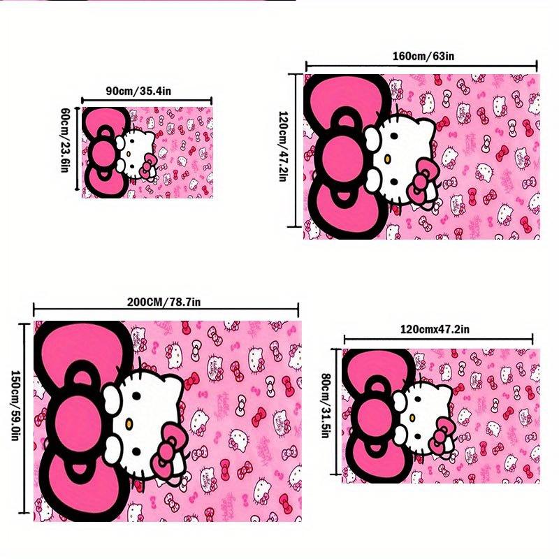 1 шт. Sanrio Hello Kitty Ковер для офиса с принтом русалки Прямоугольный коврик под стол, Идеальный декор для гостиной, спальни, кухни, Нескользящий пол