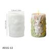 Easter Bunny Silicone Mold, 3D Bunny Columnar Candle Mold, Spring Bunny Relief Mold for Making Candles, Soaps, Resin and Plaster